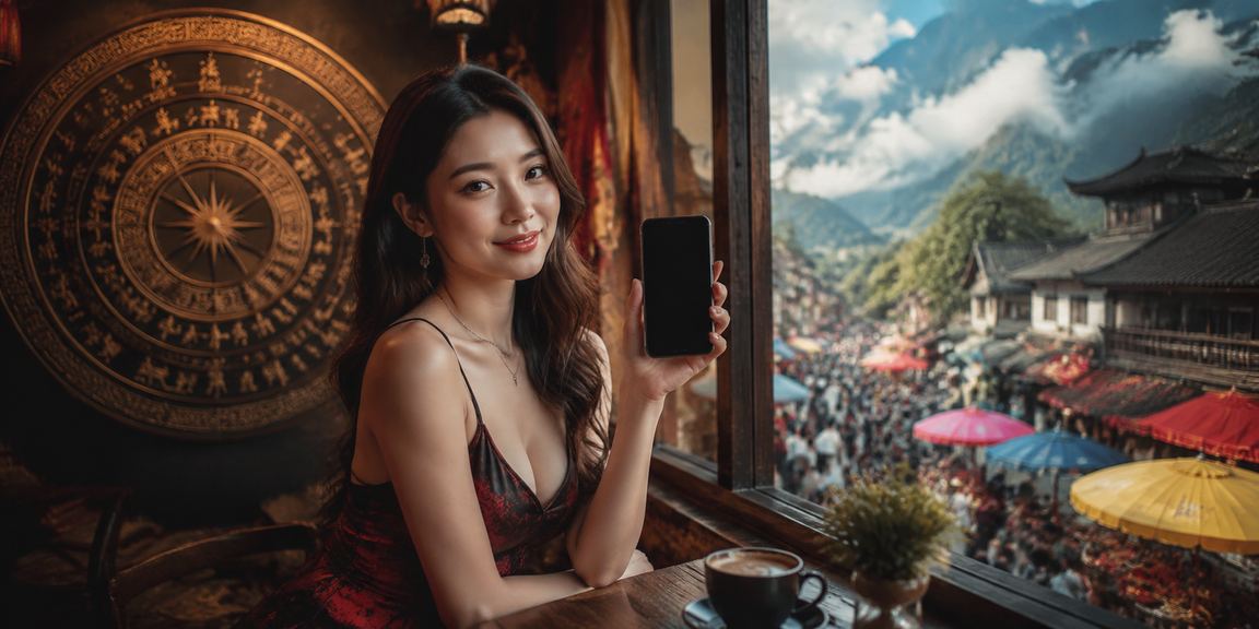 Người dùng truy cập casino trên điện thoại tại quán cà phê vùng Sapa Việt Nam