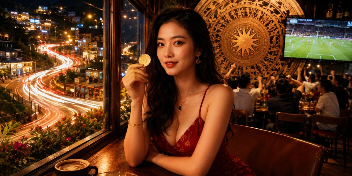 Người chơi High Roller tại bàn casino sang trọng ở Việt Nam ban đêm